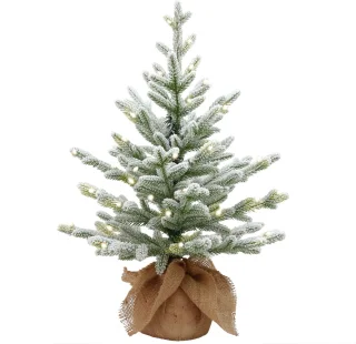 Cambridge flocked verlichte kerstboom 75 cm