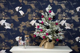 Cambridge flocked verlichte kerstboom 75 cm