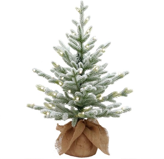 Cambridge flocked verlichte kerstboom 75 cm