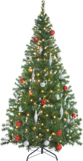 Casaria 150 cm PE Kerstboom met LED verlichting groen
