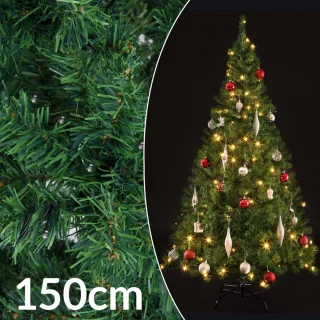 Casaria 150 cm PE Kerstboom met LED verlichting groen