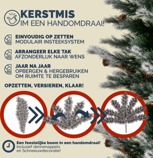 Casaria Kerstboom 180cm PVC Groen-Wit