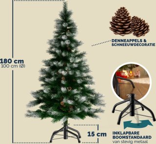 Casaria Kerstboom 180cm PVC Groen-Wit