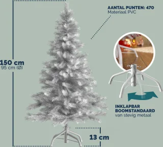 Casaria Kerstboom PVC Wit 150 cm Metalen Voet