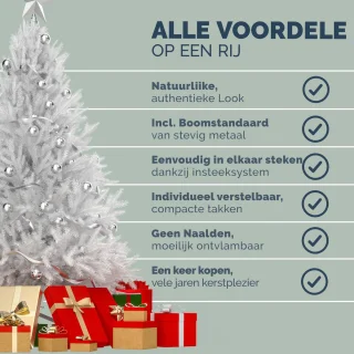Casaria Kerstboom PVC Wit 150 cm Metalen Voet