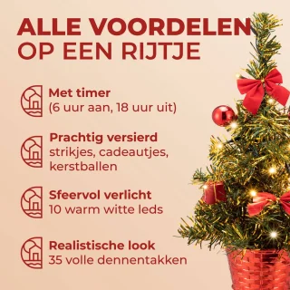 CASARIA Mini Kunstkerstboom 36cm USB Groen