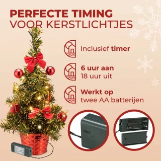 CASARIA Mini Kunstkerstboom 36cm USB Groen