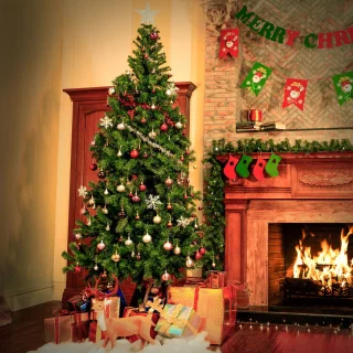 Casaria PE Kerstboom 180 cm Groen Metalen Voet