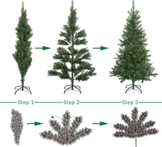 Casaria PVC Kerstboom 140 cm Groen Metalen Voet