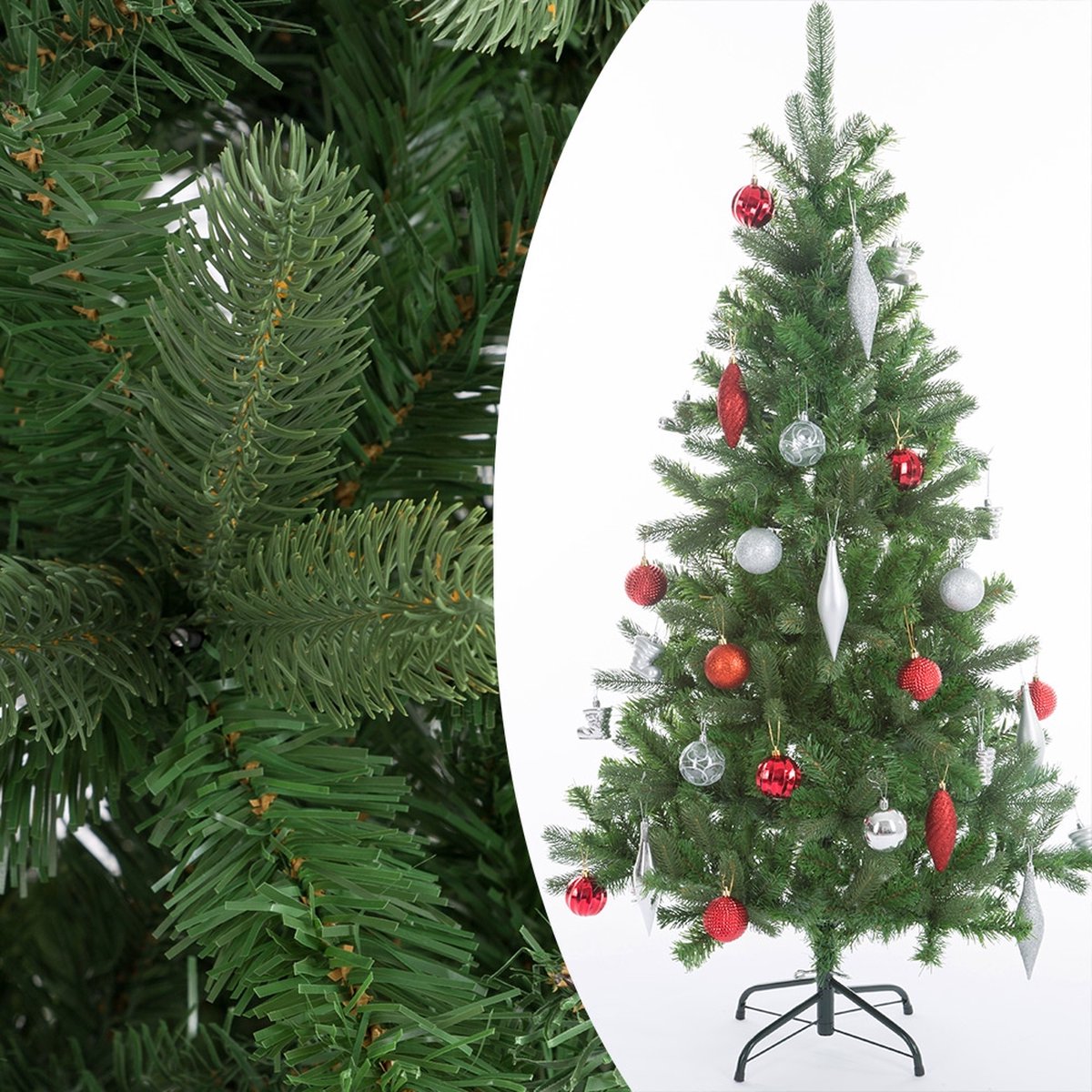 Casaria PVC Kerstboom 140 cm Groen Metalen Voet