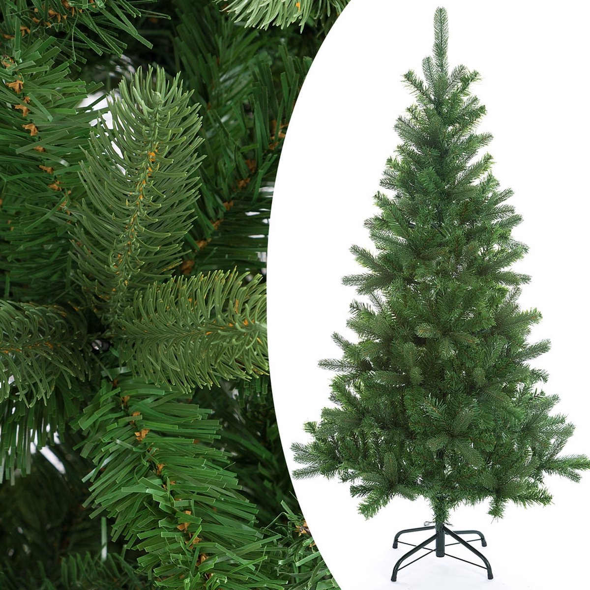Casaria PVC Kerstboom 140 cm Groen Metalen Voet