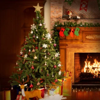 Casaria PVC Kerstboom 180 cm Groen Metalen Voet
