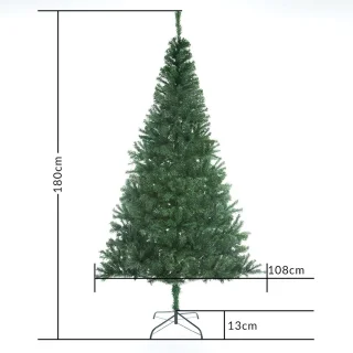 Casaria PVC Kerstboom 180 cm Groen Metalen Voet