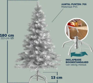 Casaria PVC Kerstboom 180 cm Wit Metalen Voet