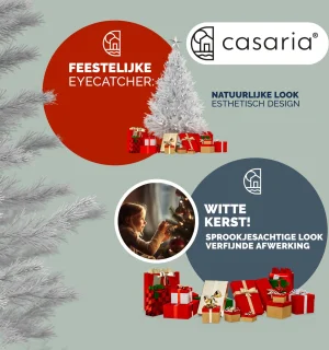 Casaria PVC Kerstboom 180 cm Wit Metalen Voet