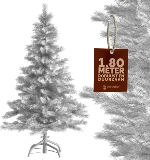 Casaria PVC Kerstboom 180 cm Wit Metalen Voet