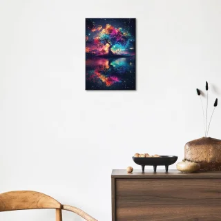 Cerasus boom fotocanvas in houten lijst 40x60 cm