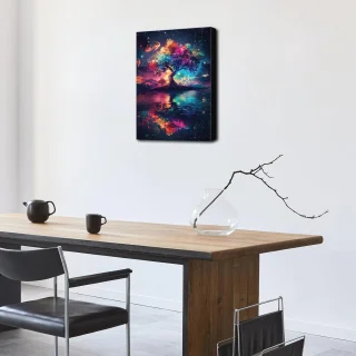 Cerasus boom fotocanvas in houten lijst 40x60 cm