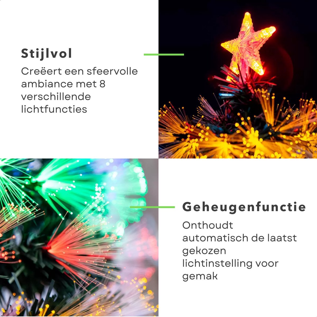 Cheqo Kunstkerstboom 120 cm Multicolor LED Fiber Optic