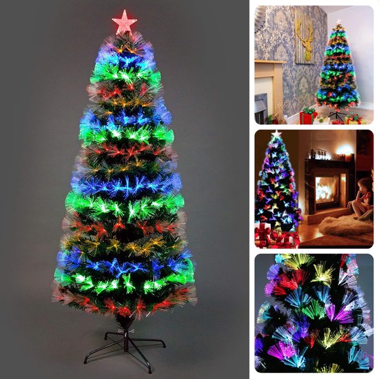 Cheqo Kunstkerstboom 120 cm Multicolor LED Fiber Optic