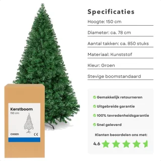 Cheqo® Kunstkerstboom 150 cm - Groen