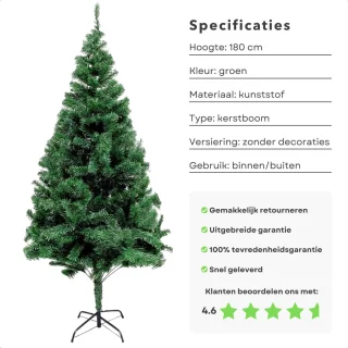 Cheqo Kunstkerstboom 180 cm met metalen standaard