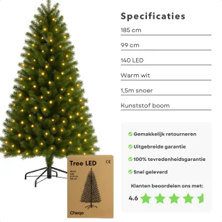 Cheqo® Kunstkerstboom 185 cm