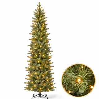 Cheqo® kunstkerstboom 215 cm met verlichting