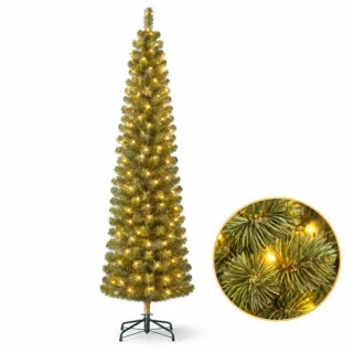Cheqo® kunstkerstboom 215 cm met verlichting