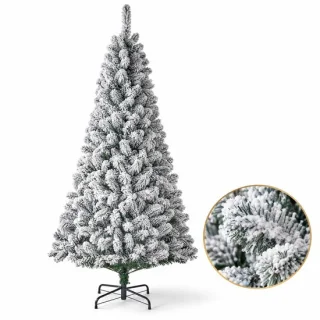 Cheqo® kunstkerstboom 230 cm Ø125 cm met sneeuw