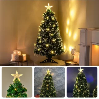 Cheqo Kunstkerstboom 90 cm Fiber Optic Warm Wit LED