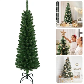 Cheqo® Kunstkerstboom Smal 180 cm PVC Model Met Standaard