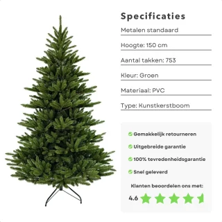 Cheqo® Luxe Kunstkerstboom 150 cm PVC Groen