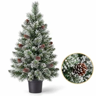 Cheqo® mini kerstboom met sneeuw