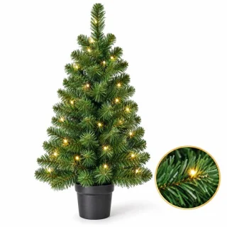 Cheqo® mini kerstboom met verlichting in pot