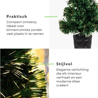 Cheqo Mini Kunstkerstboom 45 cm Warm Wit Fiber Optic