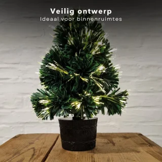 Cheqo Mini Kunstkerstboom 45 cm Warm Wit Fiber Optic