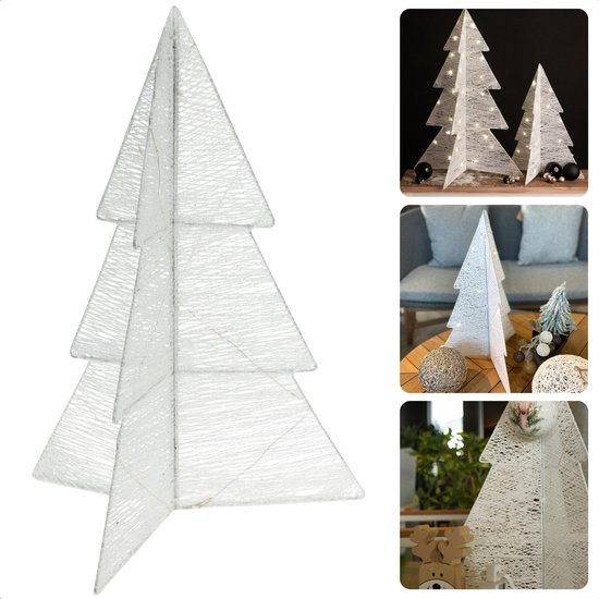 Cheqo Vouwbare Witte Kerstboom 50 cm LED