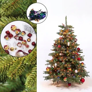 Christmas1967 Nordmann kerstboom 150 cm met decoratie