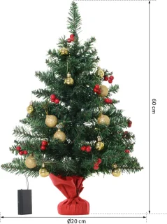 ChristmasGoodz Kunstkerstboom 60 cm met Led verlichting