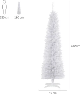 ChristmasGoodz - Kunstkerstboom Smal 180 cm Wit