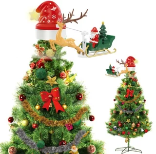 Clayre & Eef kerstboom piek rood kunststof