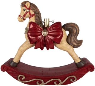 Clayre & Eef kerstboom standaard hobbelpaard bruin keramiek