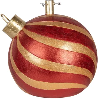 Clayre & Eef Kerstboom Standaard Kerstbal Rood Goud Keramisch 43x40x41 cm