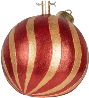 Clayre & Eef Kerstboom Standaard Kerstbal Rood Goud Keramisch 43x40x41 cm