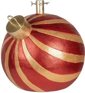 Clayre & Eef Kerstboom Standaard Kerstbal Rood Goud Keramisch 43x40x41 cm