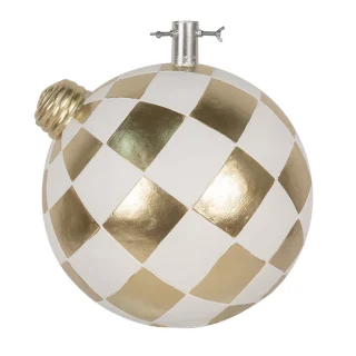 Clayre & Eef Kerstboom Standaard Wit Goud 42x42x44 cm