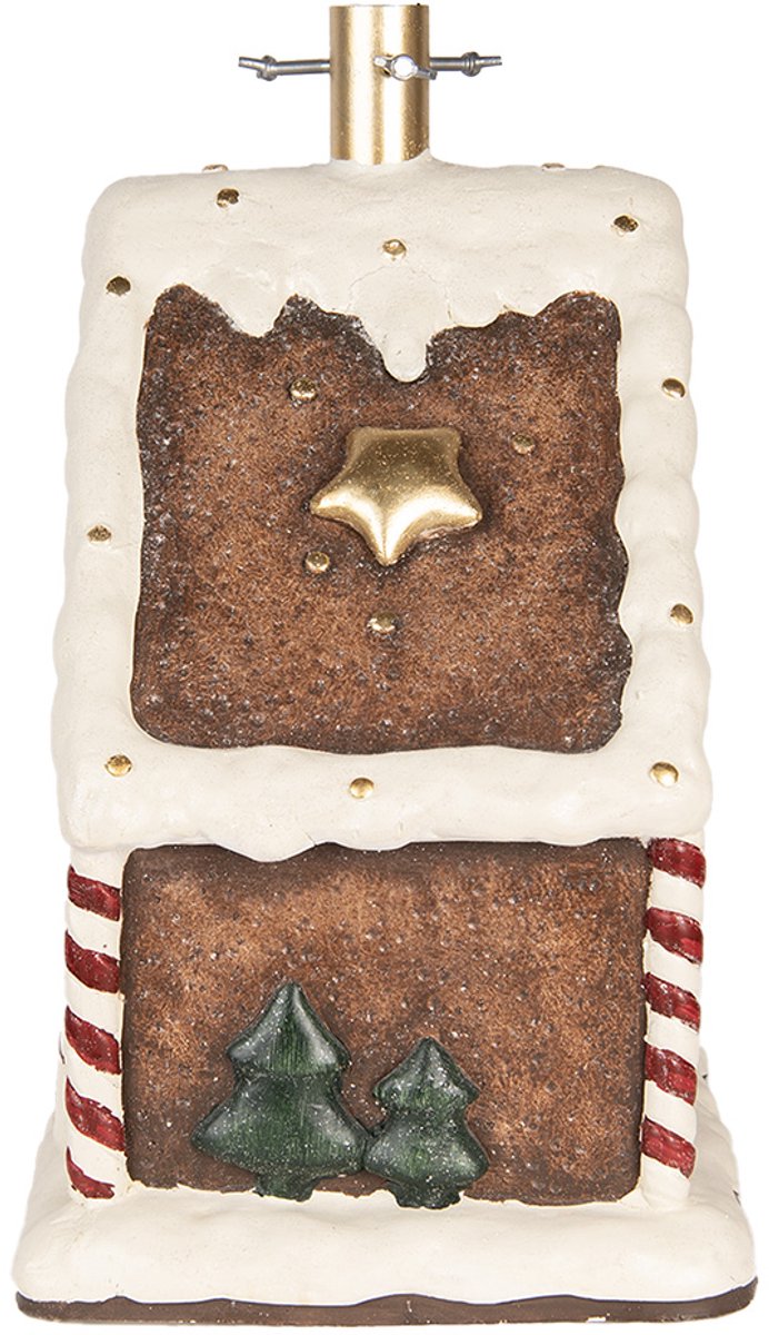 Clayre & Eef Kerstboomstandaard Gingerbread House Bruin Keramiek 37x26x47 cm