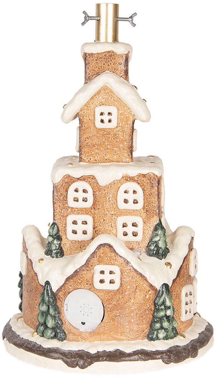 Clayre & Eef Kerstboomstandaard Gingerbread House keramiek 35x57 cm
