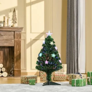 Compacte kunstkerstboom met glasvezelverlichting, 60 cm